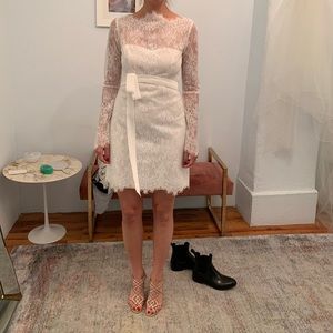 Elizabeth Fillmore Handmade White Lace Dress